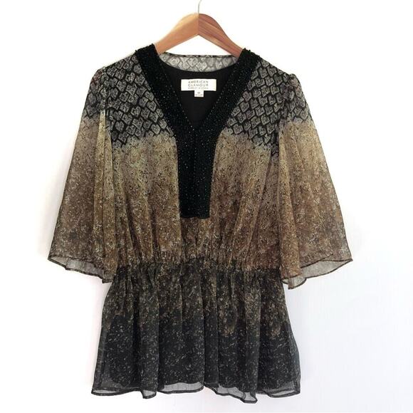 Badgley Mischka American Glamour beaded collar size medium top vintage - Picture 1 of 8